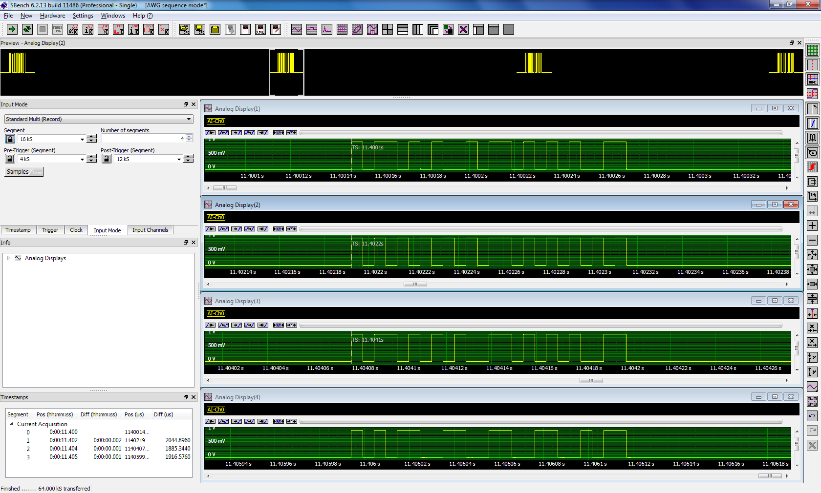 Screenshot of SBench 6 showing different segments