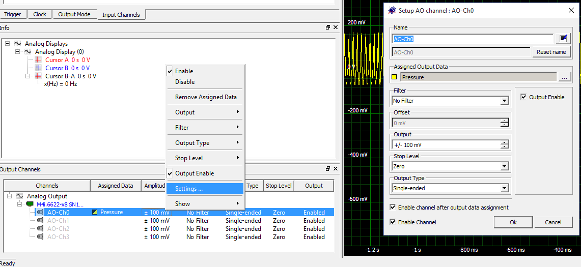 Screenshot of SBench 6 showing how to transer waveform to AWG