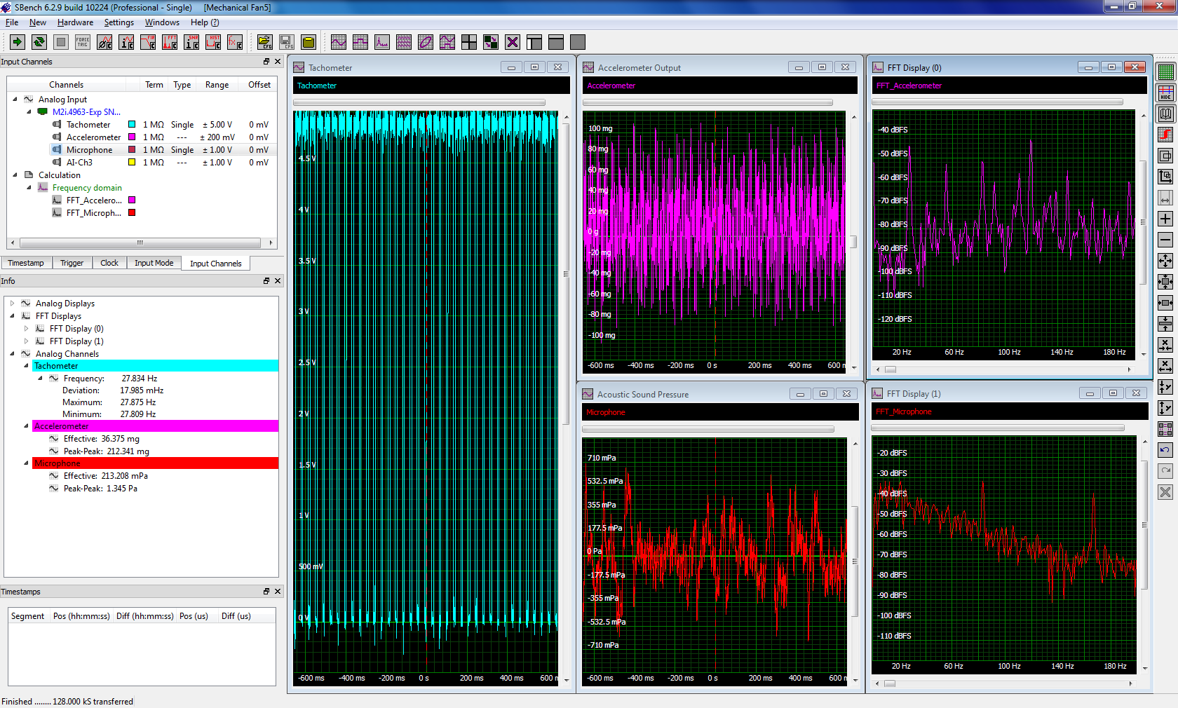 Screenshot of SBench 6 showing fan measurement
