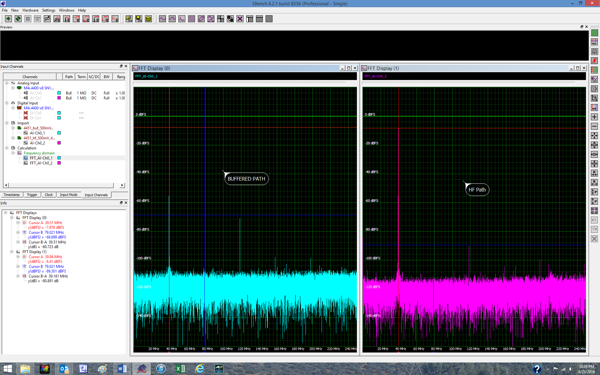 SBench 6 Screenshot with Frequency Measurement