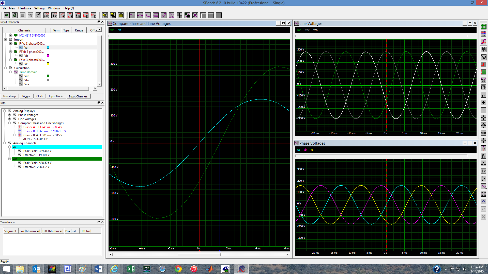 Screenshot of SBench 6 comparing voltages
