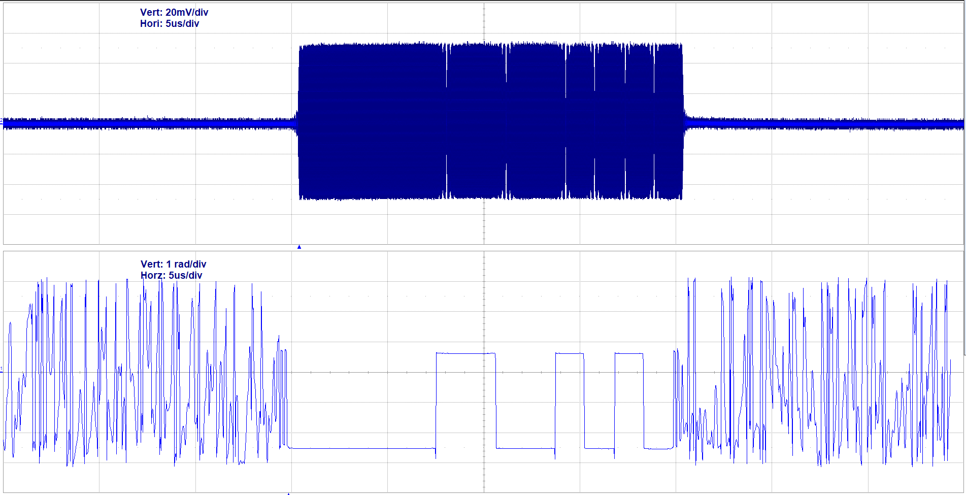 Screenshot showing a phase demodulated waveform