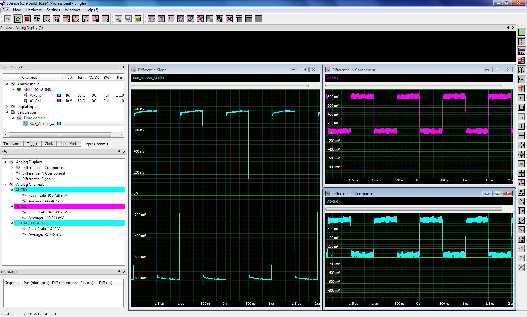 SBench 6 Screenshot of ifferential Signal with Analog substraction