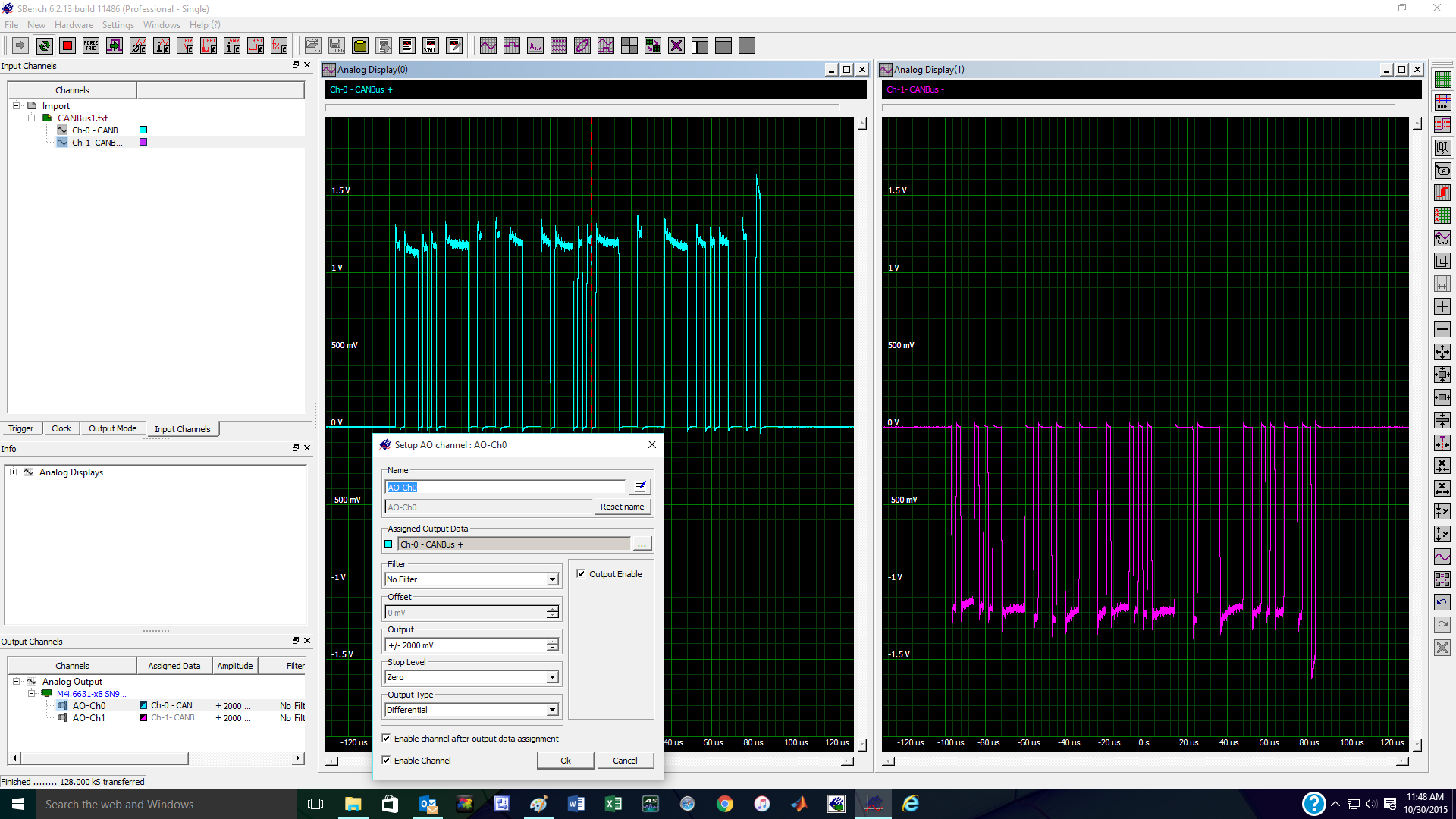 SBench 6 screenshot showing CANBus data acquisition